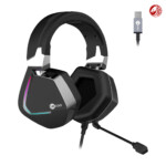 Lecoo HT402 Surround 7.1 Over-Ear RGB LED Illuminated Wired Detachable Gaming Headset with Microphone Black