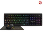 GAMDIAS Hermes P1B Gaming Combo of Mechanical Keyboard Mouse and Anti-Slip Mouse Pad , Multicolour