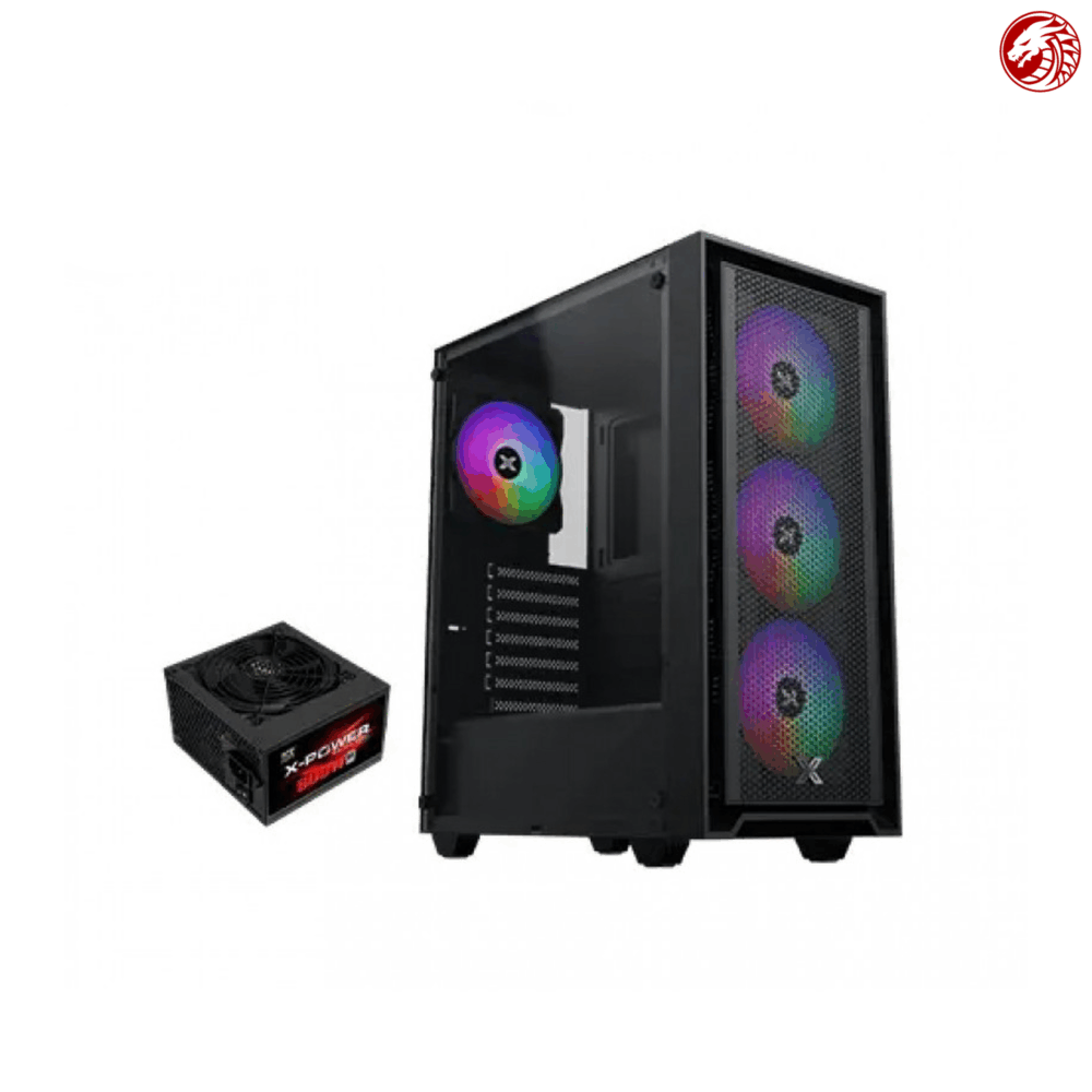 Xigmatek Sky II Fixed RGB White Mid Tower Case + X-Power 600W 80+