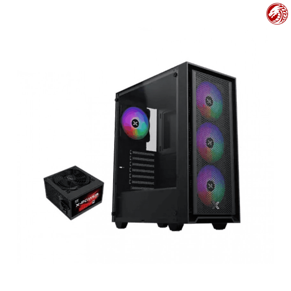 Xigmatek Sky II Fixed RGB White Mid Tower Case + X-Power 600W 80+